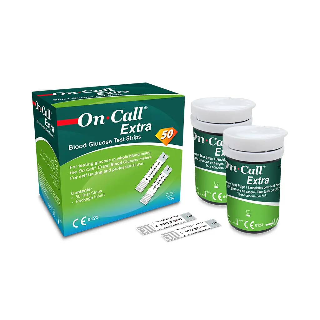 Que thử đường huyết (Oncall Extra Blood Glucse Test Strip) (Hộp 50 test)