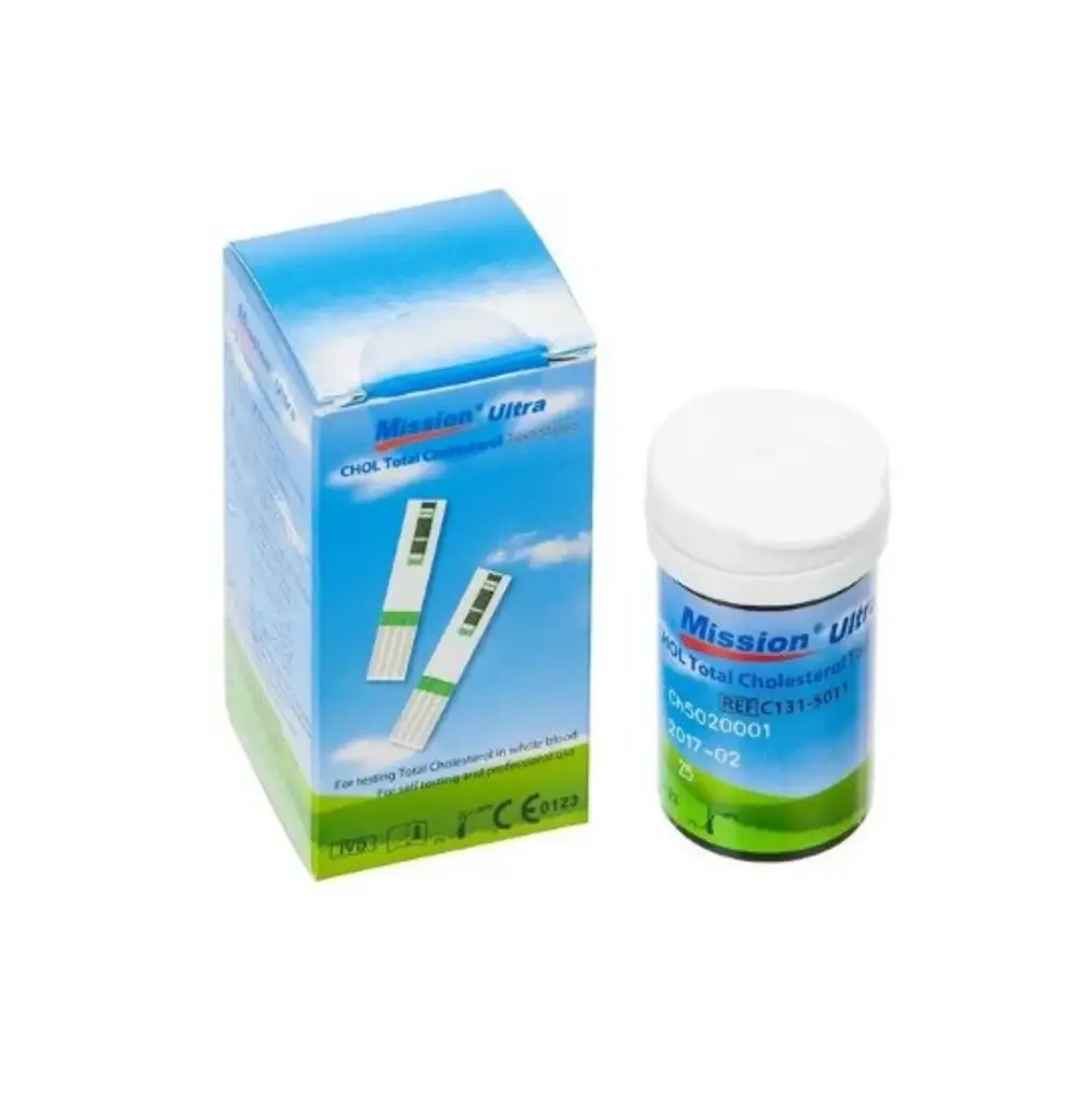Que thử Cholesterol (Mission Ultra CHOL total Cholesterol Strip) (Hộp 5 test)