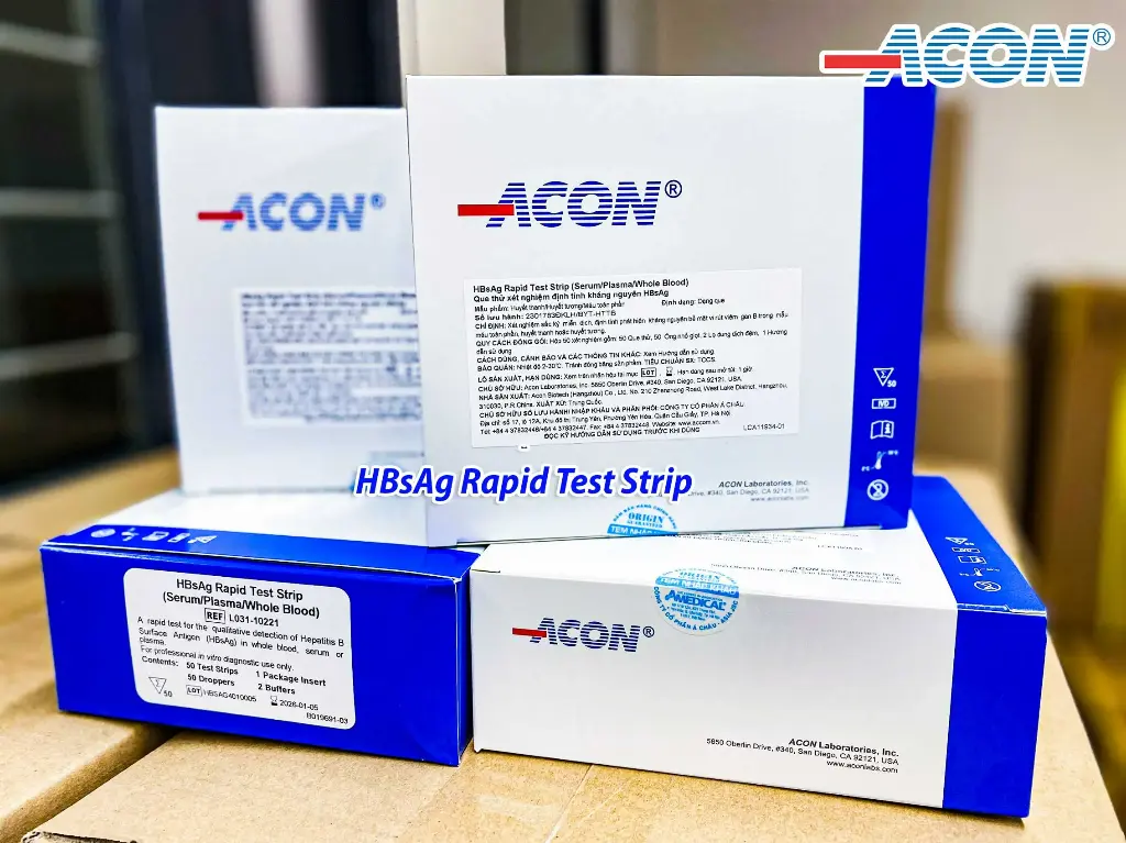 Que thử xét nghiệm định tính kháng nguyên HBsAg (HBsAg Rapid Test Strip - Serum/Plasma/Whole Blood) (Hộp 50 test)