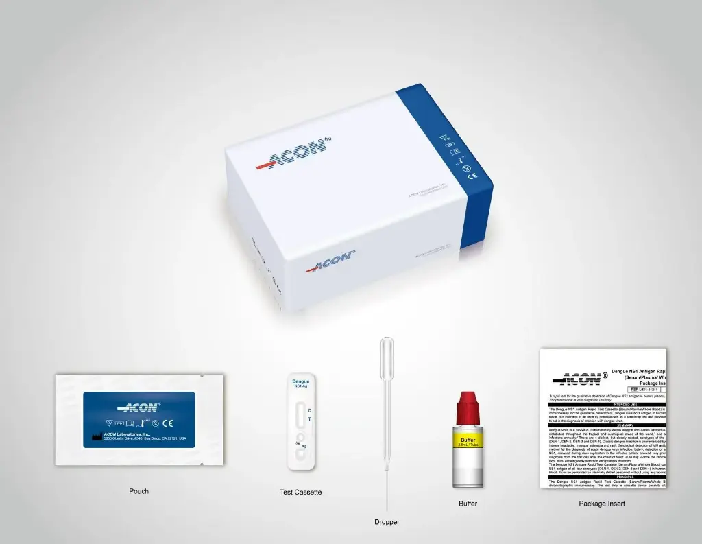 Khay thử xét nghiệm định tính kháng nguyên Dengue NS1 (Dengue NS1 Antigen Rapid Test Cassette-Serum/Plasma/Whole Blood) (Hộp 25 test)