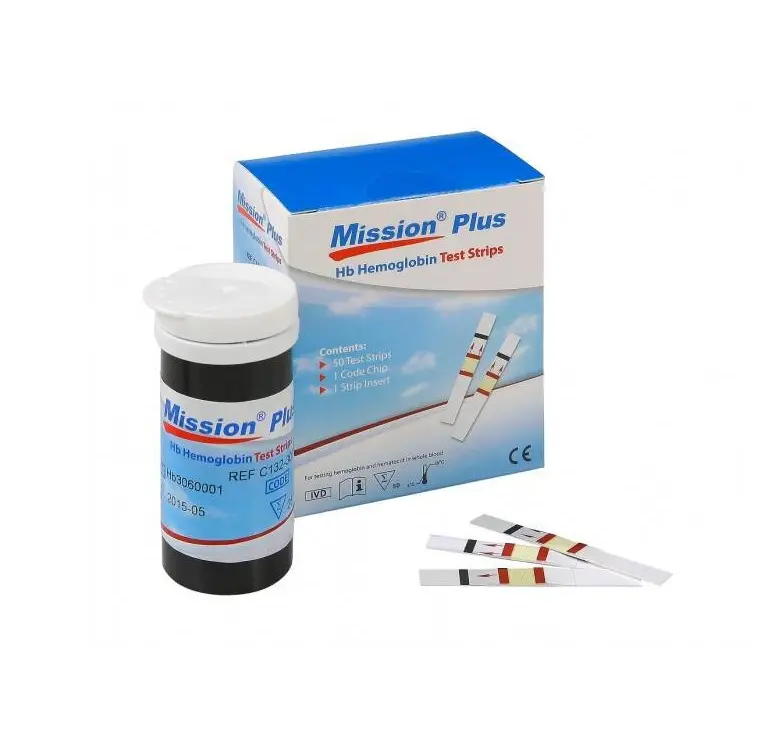 Que thử xét nghiệm huyết sắc tố (Mission Plus Hemoglobin Test Strips) (Hộp 50 test)