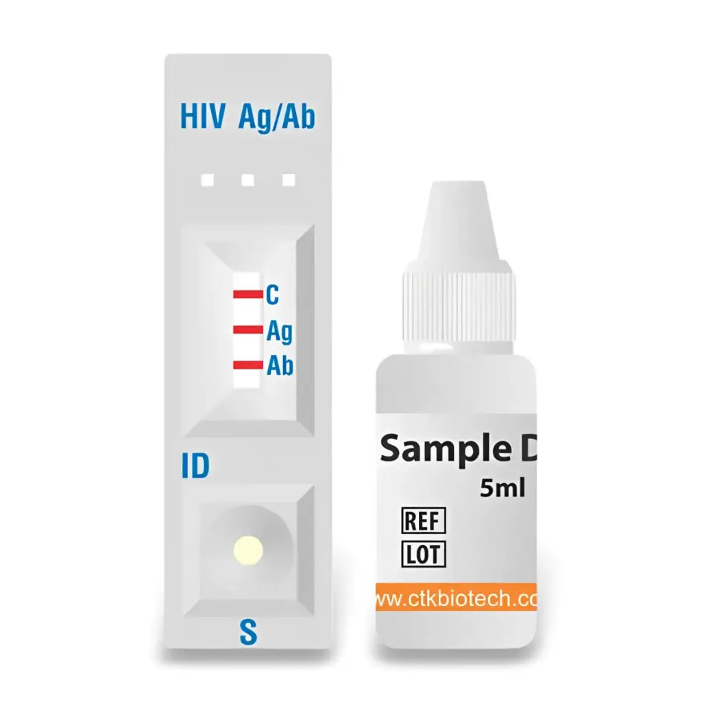Khay thử xét nghiệm định tính kháng nguyên HIV-1 p24 và kháng thể HIV-1 (bao gồm nhóm O) và HIV-2 (OnSite HIV Ag/Ab 4th Gen. Rapid Test)