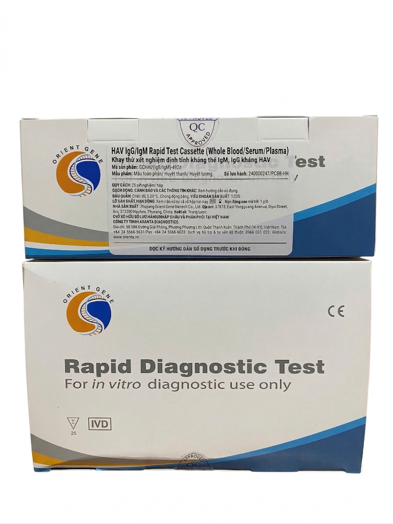 Khay thử xét nghiệm định tính kháng thể IgM, IgG kháng HAV (GCHAV(IgG/IgM)-402a)