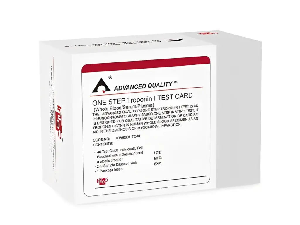 Định tính phát hiện sự có mặt của cTnI (Troponin I) trong máu toàn phần, huyết thanh hoặc huyết tương của người (Diagnostic kit for Troponin (Colloidal Gold))