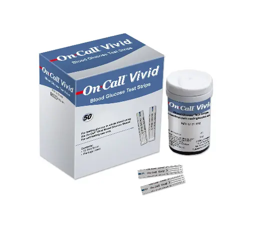 [G135-102] Que thử đường huyết (Oncall Vivid Blood Glucose Test Strip) (Hộp 50 test)