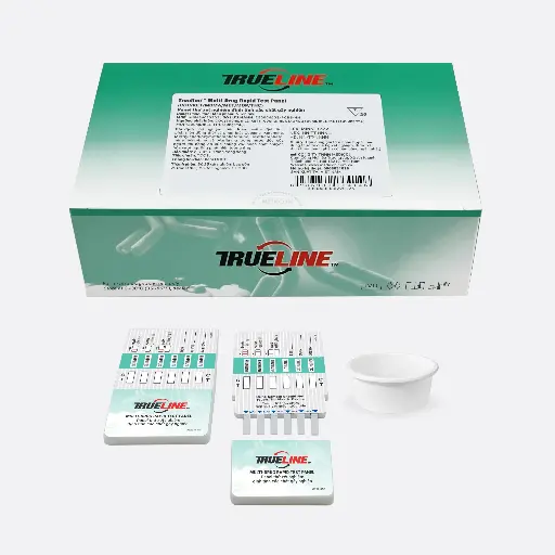Panel thử xét nghiệm định tính Cocaine, Ketamine, Methylenedioxymethamphetamine, Methamphetamine, Morphine và Marijuana [Trueline™ Multi-Drug Rapid Test Panel (COC/KET/MDMA/MET/MOP/THC)]