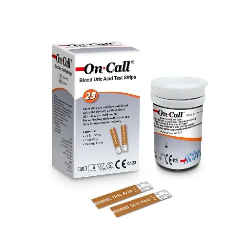 [GU134-10D-1/50] Que thử đường huyết và axit uric (Oncall Blood Uric Acid Test Strip) (Hộp 50 test)