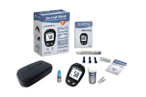 G020208: 01 máy đo đường huyết On Call® Advanced, 01 x hộp 25 que thử On Call® Advanced (đóng vỉ) (bản sao) (Gói 1)